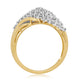 Load image into Gallery viewer, Jewelili 10K Yellow Gold with 1.00 CTTW Natural White Round Diamonds Cluster Ring
