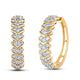 Load image into Gallery viewer, Jewelili 10K Yellow Gold With 1.00 CTTW Natural White Diamond Hoop Earrings
