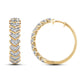 Load image into Gallery viewer, Jewelili 10K Yellow Gold With 1.00 CTTW Natural White Diamond Hoop Earrings
