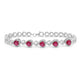 Load image into Gallery viewer, Jewelili Heart Shape Bracelet with Created Ruby and Created White Sapphire in Sterling Silver View 1
