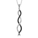 Load image into Gallery viewer, Jewelili 10K White Gold With 1/4 CTTW Treated Black and Natural White Round Diamonds Twist Pendant Necklace
