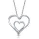 Load image into Gallery viewer, Jewelili Sterling Silver with 1/4 CTTW Diamonds Heart Shape Pendant Necklace
