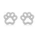 Load image into Gallery viewer, Jewelili Paw Stud Earrings with Natural White Round Diamonds in Sterling Silver View 3
