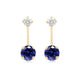 Load image into Gallery viewer, Jewelili 10K Yellow Gold with Tanzanite and White Cubic Zirconia Dangle Earrings
