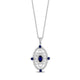 Load image into Gallery viewer, Enchanted Disney Fine Jewelry 14K White Gold With 1/4Cttw Diamond and Blue Sapphire Cinderella Meddallion Pendant
