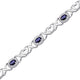 Load image into Gallery viewer, Jewelili Bracelet Oval Shape Blue Sapphire in Sterling Silver View 1
