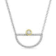 Load image into Gallery viewer, Jewelili Sterling Silver and 10K Yellow Gold With 1/10 CTTW Natural White Round Diamonds Pendant Necklace
