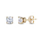 Load image into Gallery viewer, Enchanted Disney Fine Jewelry 14K Yellow Gold with 3/4cttw Diamond Majestic Princess Solitaire Earrings
