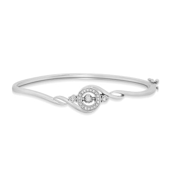 Jewelili Sterling Silver 1/4 CTTW Natural Rou