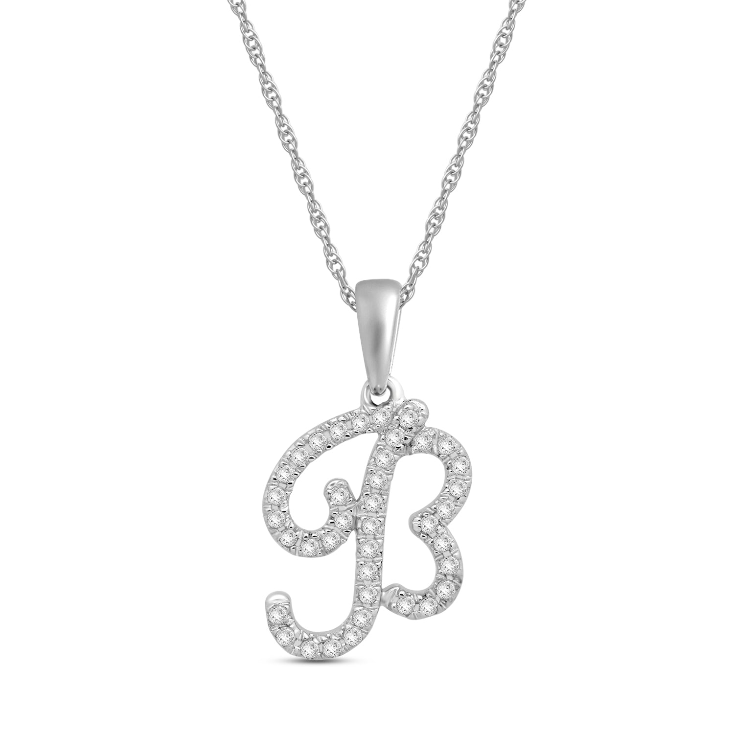 Crystal Letter B Silver Short Pendant Necklace in White Crystal | Kendra  Scott