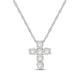 Load image into Gallery viewer, Jewelili Cross Pendant Necklace with Natural White Round Diamonds in Sterling Silver 1/6 CTTW 
