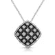 Load image into Gallery viewer, Jewelili Miracle Plate Cushion Shape Pendant Necklace with Natural White Round Diamonds in Sterling Silver 1/6 CTTW
