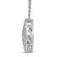 Load image into Gallery viewer, Jewelili Miracle Plate Cushion Shape Pendant Necklace with Natural White Round Diamonds in Sterling Silver 1/6 CTTW View 1
