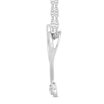 Jewelili Sterling Silver with 1/20 CTTW Natur