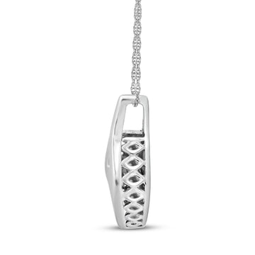 Jewelili Sterling Silver with 1/10 CTTW Natur