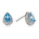 Load image into Gallery viewer, Jewelili Pear Earring Sets Blue Topaz Jewelry in Sterling Silver - View 4
