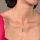 Load image into Gallery viewer, Jewelili Sterling Silver With Swiss Blue Topaz and White Diamonds Teardrop Jewelry Set
