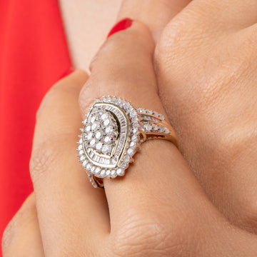 Jikolililili Ladies Fashion Ring Silver Full Diamond Round Diamond Wedding  Ring Gift 1 Piece Ring 1pc Hypoallergenic Rings Christmas 2022 Deals