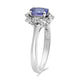 Load image into Gallery viewer, Jewelili Cluster Ring with Oval Shape Tanzanite with Round Created White Sapphire in Sterling Silver View 2
