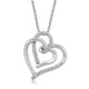 Load image into Gallery viewer, Jewelili Sterling Silver With Round Natural Diamonds Heart Shape Pendant Necklace
