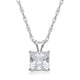 Load image into Gallery viewer, Jewelili Square Cubic Zirconia Solitaire Pendant Necklace in 10K White Gold View 1
