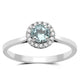 Load image into Gallery viewer, Jewelili Ring with Simulated Aquamarine and Round Cubic Zirconia in Sterling Silver View 1

