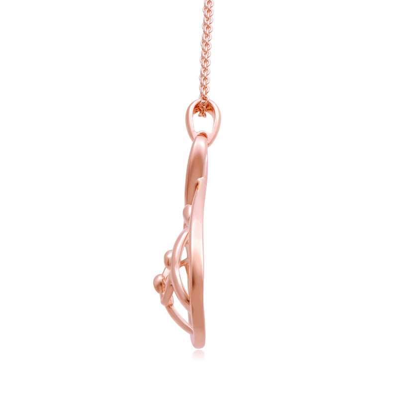 Jewelili Parent and Two Children Teardrop Pendant Necklace in 14K Rose Gold over Sterling Silver View 2