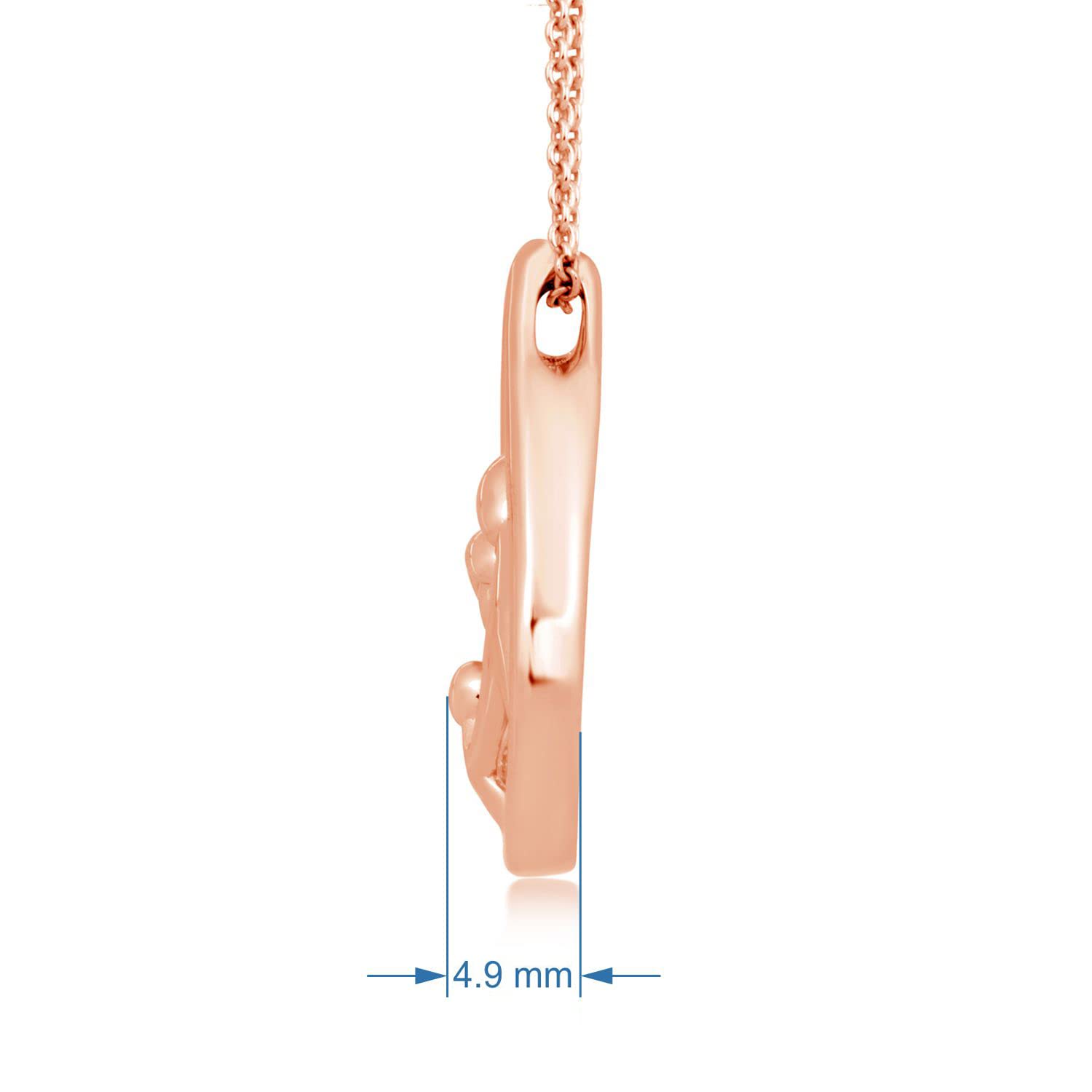 Jewelili 14K Rose Gold Over Sterling Silver With Parent and One Child