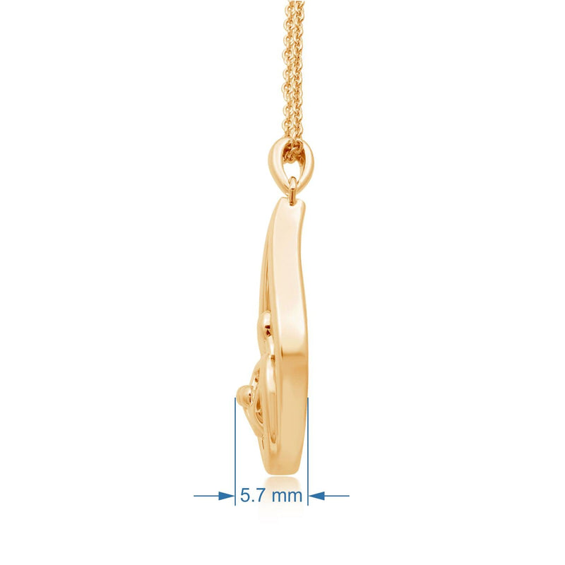 Jewelili Parent and Two Children Family Teardrop Pendant Necklace in Yellow Gold over Sterling Silver View 5