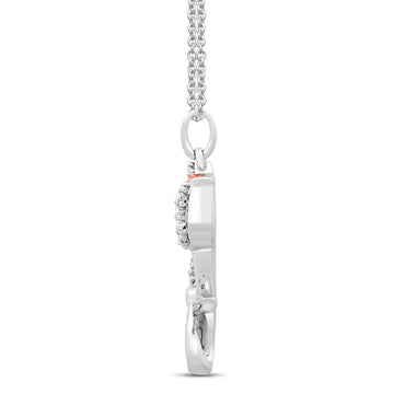 Jewelili Sterling Silver and 10K Rose Gold Wi