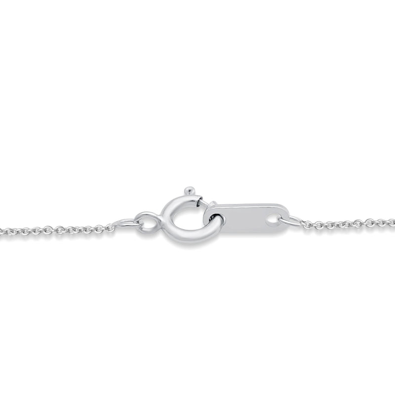 Jewelili Love Knot Pendant Necklace with Natural White Round Diamonds in 14K Rose over Sterling Silver 1/6 CTTW View 3