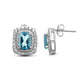 Load image into Gallery viewer, Jewelili Sterling Silver With London Blue Topaz and White Topaz Halo Stud Earrings
