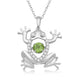 Load image into Gallery viewer, Jewelili Sterling Silver With Round Peridot and Created White Sapphire Animal Pendant Necklace, 18&quot; Cable Chain
