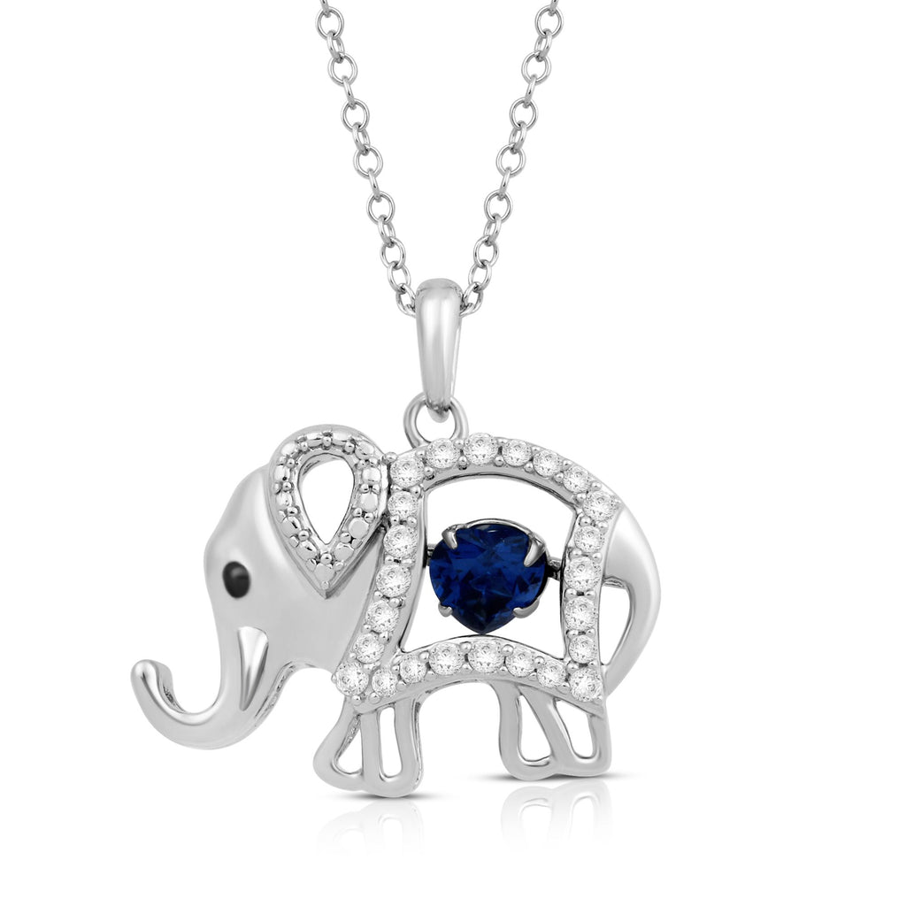 Sapphire elephant necklace clearance