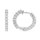 Load image into Gallery viewer, Jewelili Hoop Earrings with Cubic Zirconia in Sterling Silver View 3
