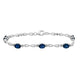 Load image into Gallery viewer, Jewelili Link Infinity Bracelet Oval Created Ceylon Sapphire in Sterling Silver
