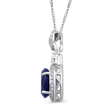 Jewelili Sterling Silver With Created Ceylon 