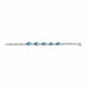 Load image into Gallery viewer, Jewelili Link Bracelet with Oval Shape Swiss Blue Topaz and Natural White Round Diamonds in Sterling Silver 8x6 MM View 1
