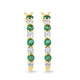 Load image into Gallery viewer, Jewelili 10K Yellow Gold Natural Emerald and White Round Diamonds Hoop Earrings
