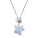 Load image into Gallery viewer, Jewelili Pendant Necklace with Created Opal With Swiss Blue Topaz and Diamonds in Sterling Silver
