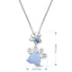 Load image into Gallery viewer, Jewelili Pendant Necklace with Created Opal With Swiss Blue Topaz and Diamonds in Sterling Silver View 3
