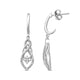 Load image into Gallery viewer, Jewelili Teardrop Drop Earrings with Natural White Diamond in Sterling Silver 1/6 CTTW View 3
