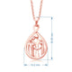 Load image into Gallery viewer, Jewelili Parent and Two Children Teardrop Pendant Necklace in 14K Rose Gold over Sterling Silver View 4
