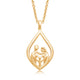 Load image into Gallery viewer, Jewelili Parent and Three Children Teardrop Pendant Necklace in 18K Yellow Gold over Sterling Silver View 1
