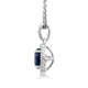 Load image into Gallery viewer, Jewelili Sterling Silver With Created Blue Sapphire and Created White Sapphire Halo Pendant Necklace
