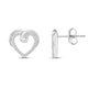 Load image into Gallery viewer, Jewelili Sterling Silver With 1/8 CTTW Natural White Diamond Heart Stud Earrings
