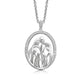 Load image into Gallery viewer, Jewelili Sterling Silver With 1/10 CTTW Natural White Diamonds Parent and Four Children Family Necklace Pendant
