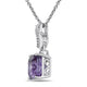 Load image into Gallery viewer, Jewelili Sterling Silver With Octagon Amethyst and Created White Sapphire Pendant Necklace
