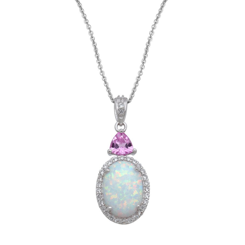 Sterling Silver Pink Sapphire Pendant