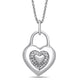 Load image into Gallery viewer, Jewelili Love Heart Pendant Necklace with Natural White Round Diamonds in Sterling Silver View 1
